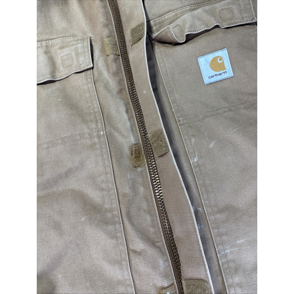 Men's Carhartt Brown Canvas Zip Jacket w/ Corduroy Collar, 48 Tall. C03 BRN READ - Picture 9 of 16